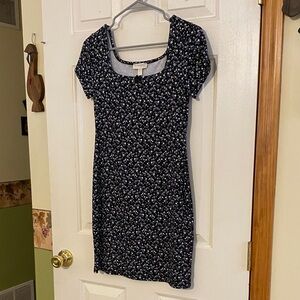 See You Monday Black and White Floral Mini Dress